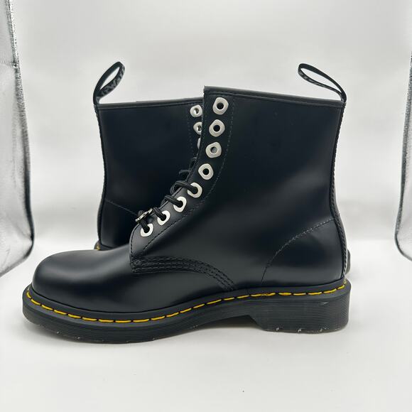 Dr. Doc Martens 1460 Zip Smooth Leather Lace-up Boots Black Size 8 Men’s New main image 5